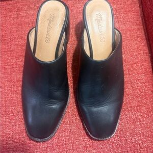 Madewell Black Leather Mules
